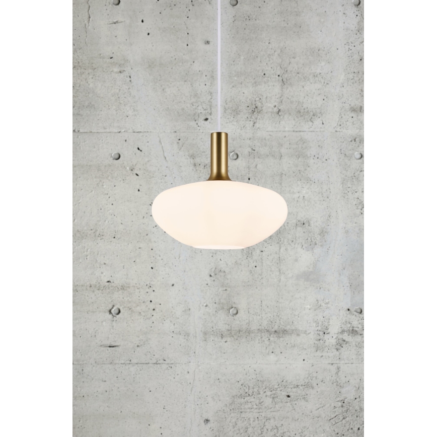 Nordlux - Lustr na lanku ALTON 1xE27/60W/230V bílá/černá/mosaz