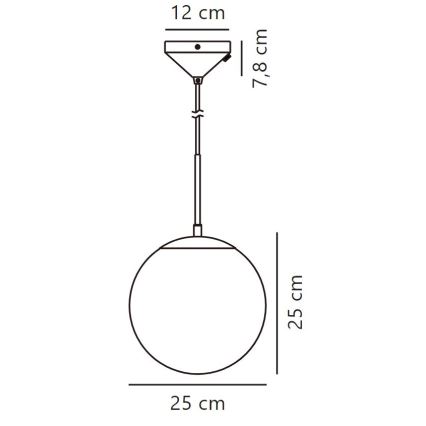 Nordlux - Lustr na lanku GRANT 1xE27/25W/230V pr. 25 cm