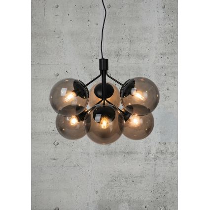 Nordlux - Lustr na lanku IVONA 6xE27/28W/230V černá