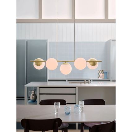 Nordlux - Lustr na lanku LILLY 5xE14/10W/230V mosaz