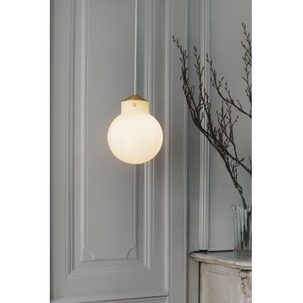 Nordlux - Lustr na lanku RAITO 1xE27/25W/230V mosaz/bílá
