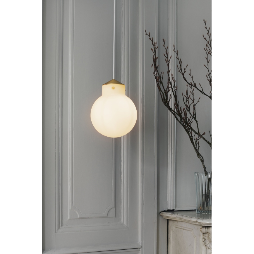 Nordlux - Lustr na lanku RAITO 1xE27/25W/230V mosaz/bílá