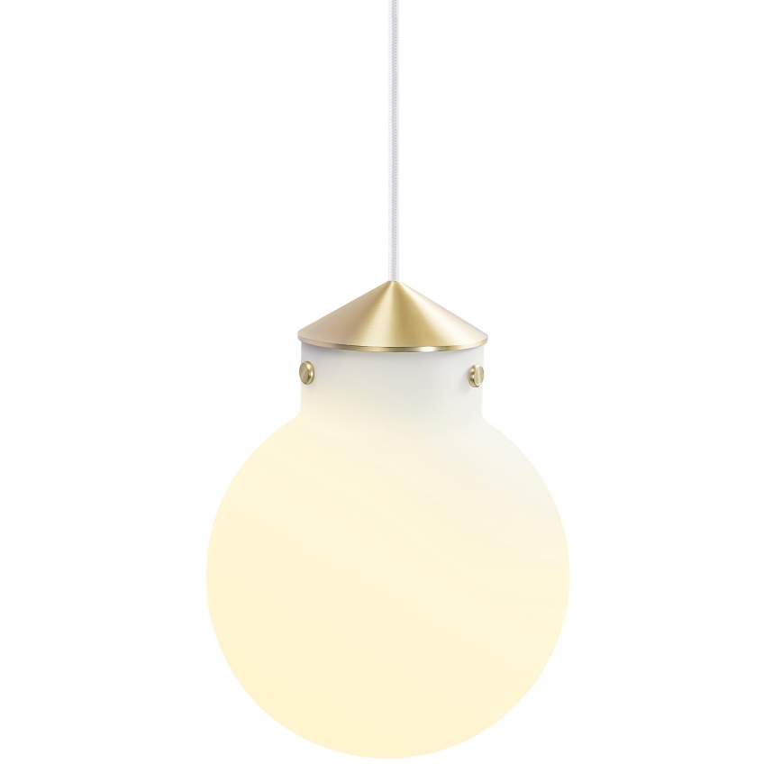 Nordlux - Lustr na lanku RAITO 1xE27/25W/230V mosaz/bílá