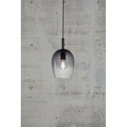 Nordlux - Lustr na lanku UMA 1xE27/40W/230V pr. 18 cm černá/kouřová