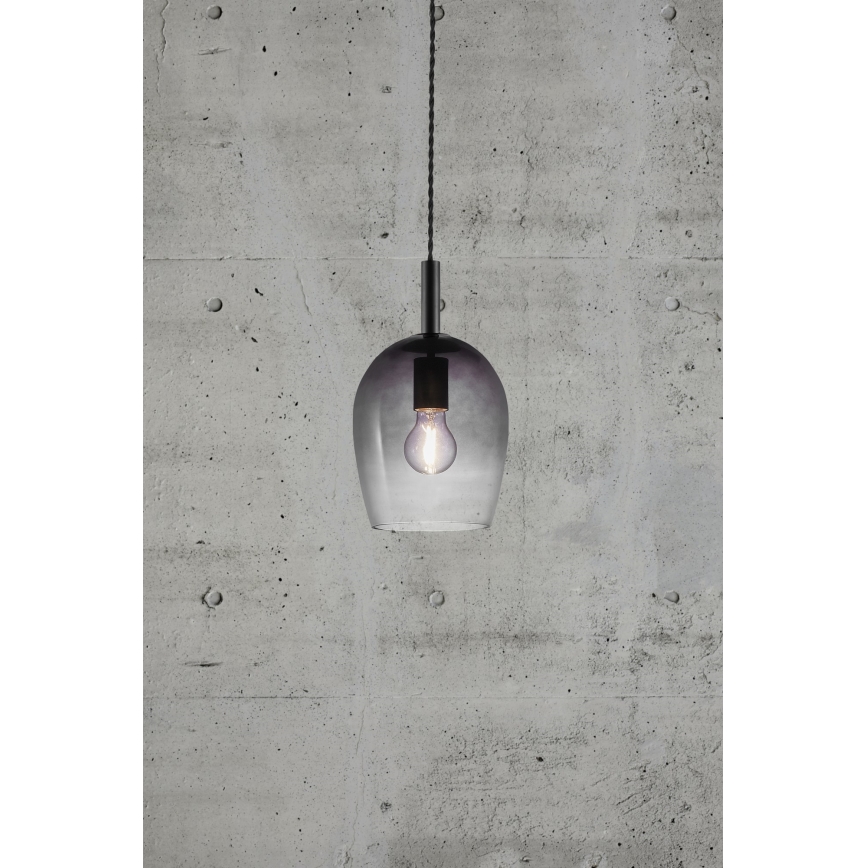 Nordlux - Lustr na lanku UMA 1xE27/40W/230V pr. 18 cm černá/kouřová