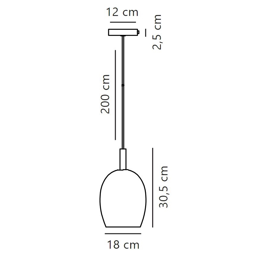 Nordlux - Lustr na lanku UMA 1xE27/40W/230V pr. 18 cm černá/kouřová
