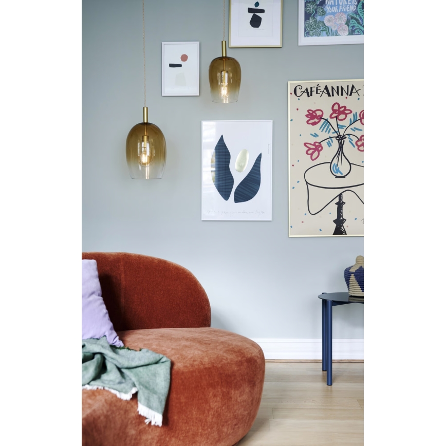 Nordlux - Lustr na lanku UMA 1xE27/40W/230V pr. 23 cm hnědá/kouřová