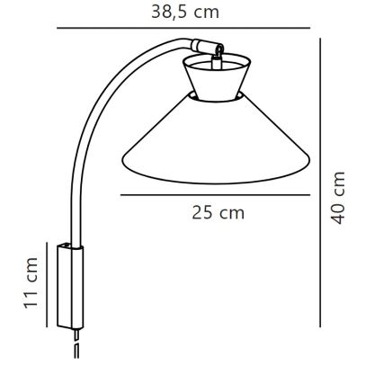 Nordlux - Nástěnná lampa DIAL 1xE27/40W/230V černá