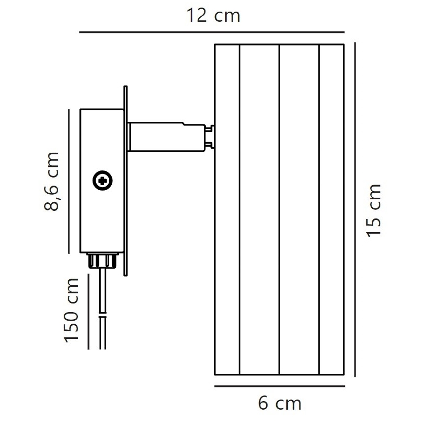 Nordlux - Nástěnné bodové svítidlo ALANIS 1xGU10/15W/230V černá