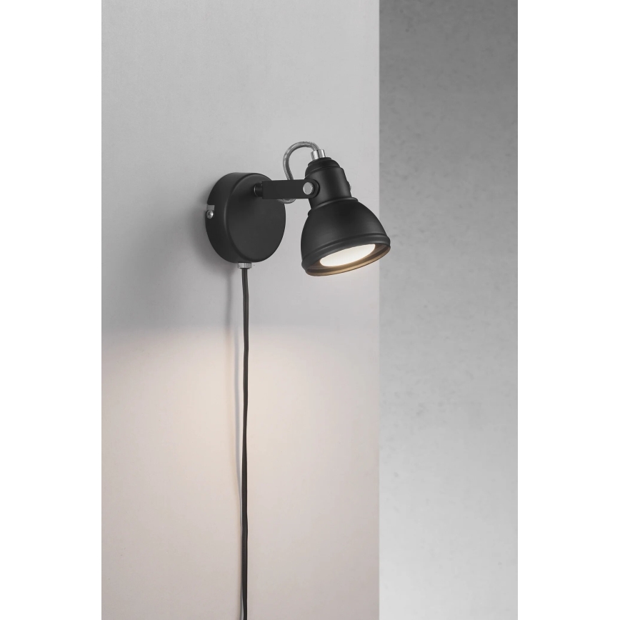 Nordlux - Nástěnné bodové svítidlo ASLAK 1xGU10/35W/230V černá