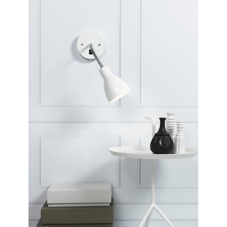 Nordlux - Nástěnné flexibilní bodové svítidlo CYCLONE 1xE14/15W/230V bílá