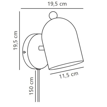 Nordlux - Nástěnné bodové svítidlo GASTON 1xE27/15W/230V modrá