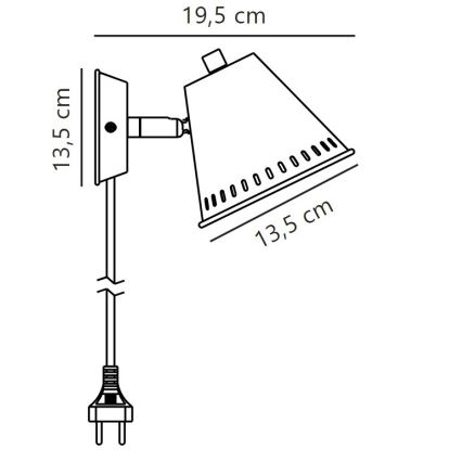 Nordlux - Nástěnné bodové svítidlo PINE 1xGU10/15W/230V
