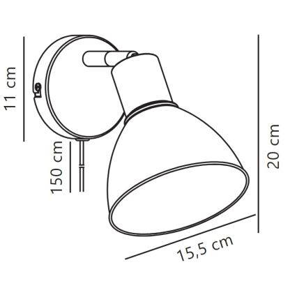 Nordlux - Nástěnné bodové svítidlo POP 1xE27/18W/230V béžová