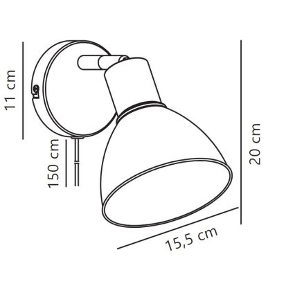 Nordlux - Nástěnné bodové svítidlo POP 1xE27/18W/230V černá/zlatá