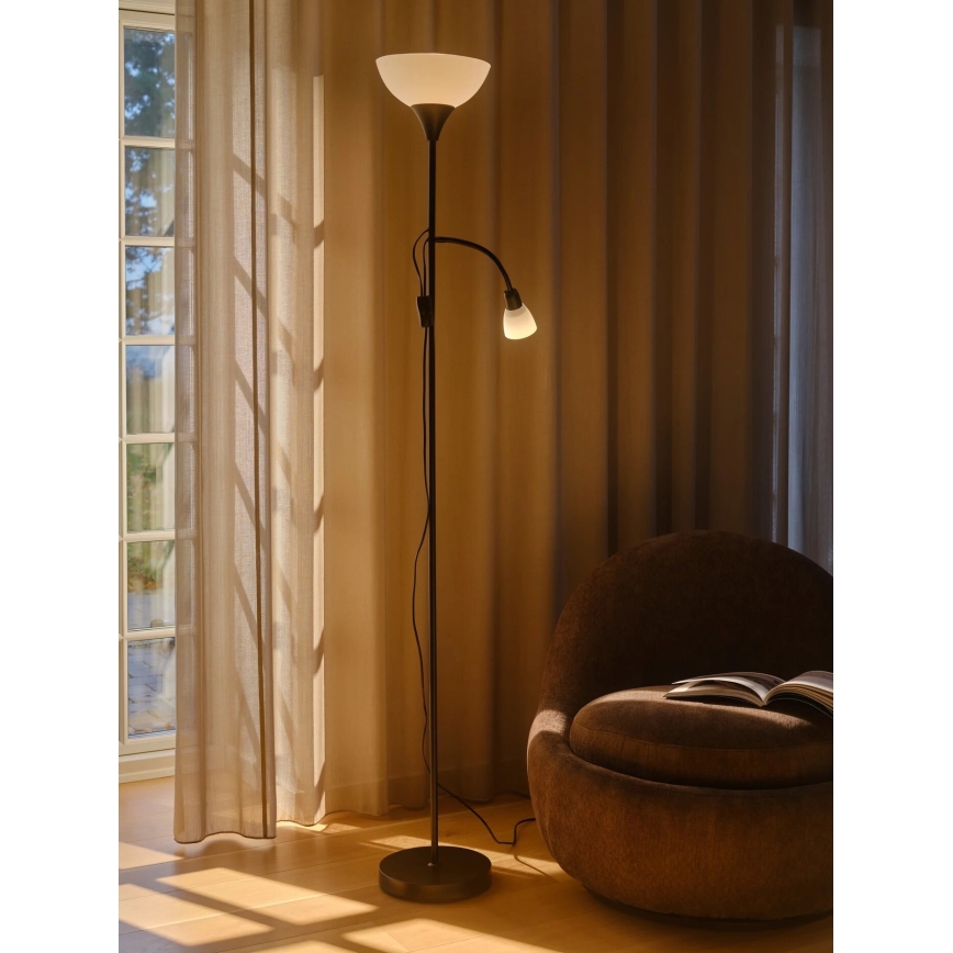 Nordlux - Stojací lampa LAURIA 1xE27/40W/230V + 1xE14/15W černá