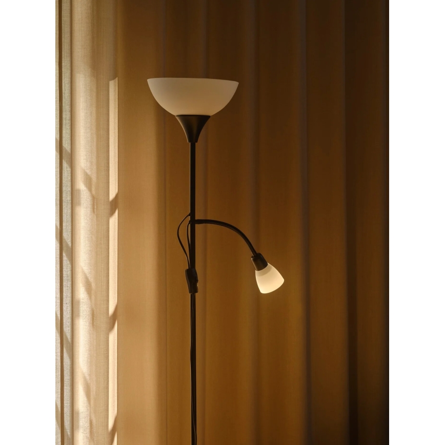 Nordlux - Stojací lampa LAURIA 1xE27/40W/230V + 1xE14/15W černá