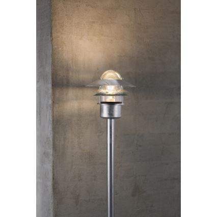 Nordlux - Venkovní lampa BLOKHUS 1xE27/60W/230V IP54 stříbrná 92 cm