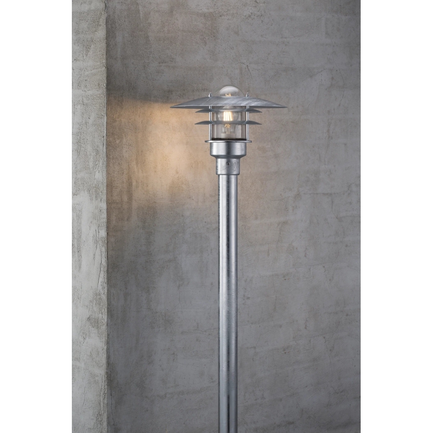 Nordlux - Venkovní lampa LONSTRUP 1xE27/60W/230V IP44 matný chrom 116 cm