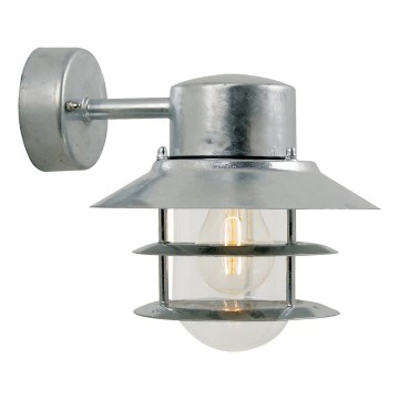 Nordlux - Venkovní nástěnné svítidlo BLOKHUS 1xE27/60W/230V IP54 stříbrná