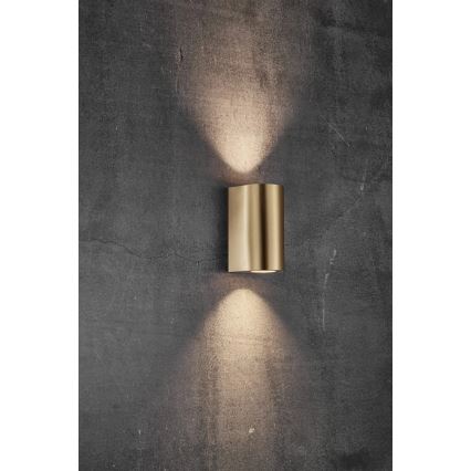 Nordlux - Venkovní nástěnné svítidlo CANTO 2xGU10/28W/230V IP44 mosaz