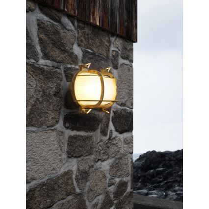 Nordlux - Venkovní nástěnné svítidlo HELFORD 1xE27/12,5W/230V IP64 mosaz