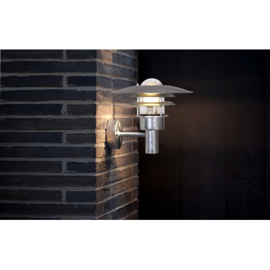 Nordlux - Venkovní nástěnné svítidlo LONSTRUP 1xE27/60W/230V IP44 stříbrná