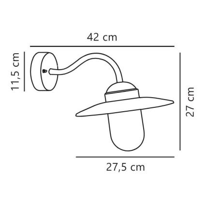 Nordlux - Venkovní nástěnné svítidlo LUXEMBOURG 1xE27/60W/230V IP54 měděná