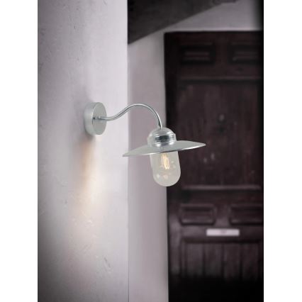 Nordlux - Venkovní nástěnné svítidlo LUXEMBOURG 1xE27/60W/230V IP54 stříbrná