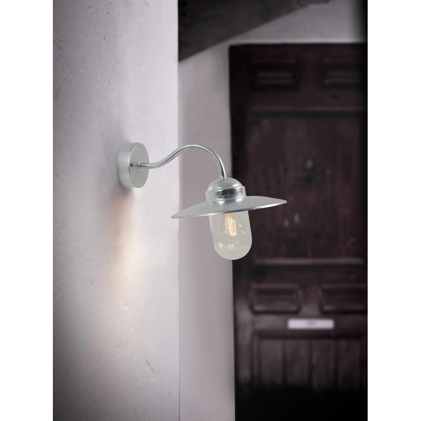 Nordlux - Venkovní nástěnné svítidlo LUXEMBOURG 1xE27/60W/230V IP54 stříbrná