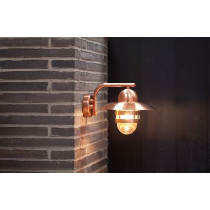 Nordlux - Venkovní nástěnné svítidlo NIBE 1xE27/60W/230V IP54 měděná