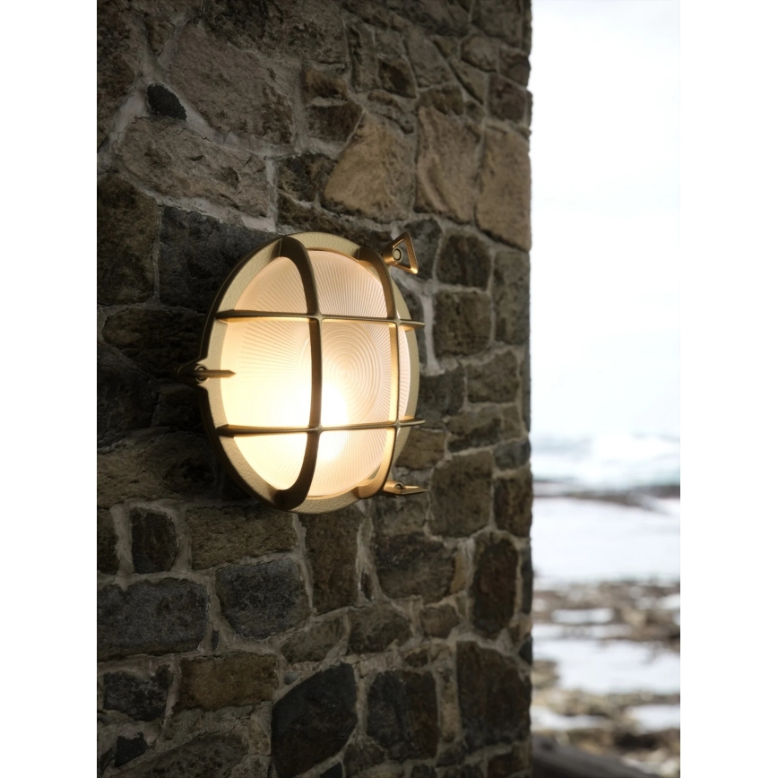 Nordlux - Venkovní nástěnné svítidlo POLPERRO 1xE27/12,5W/230V IP64 mosaz