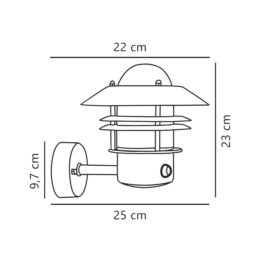 Nordlux - Venkovní nástěnné svítidlo se senzorem BLOKHUS 1xE27/60W/230V IP54 černá
