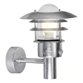 Nordlux - Venkovní nástěnné svítidlo se senzorem LONSTRUP 1xE27/60W/230V IP44 stříbrná