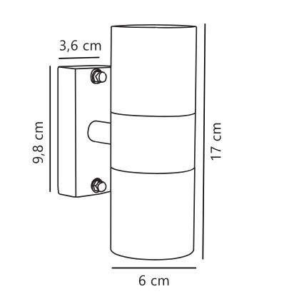 Nordlux - Venkovní nástěnné svítidlo TIN 2xGU10/35W/230V IP54 černá