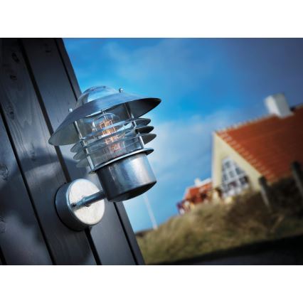 Nordlux - Venkovní nástěnné svítidlo VEJERS 1xE27/60W/230V IP54 stříbrná