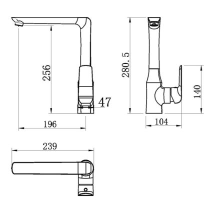 Novaservis - Dřezová baterie NOBLESS TINA černá