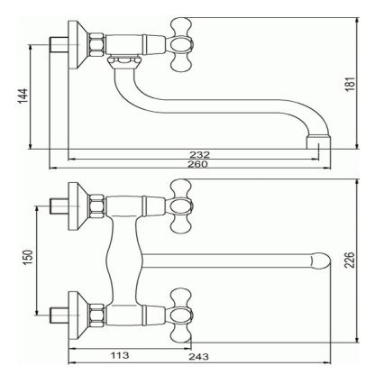 Novaservis - Dřezová/umyvadlová baterie TITANIA RETRO lesklý chrom