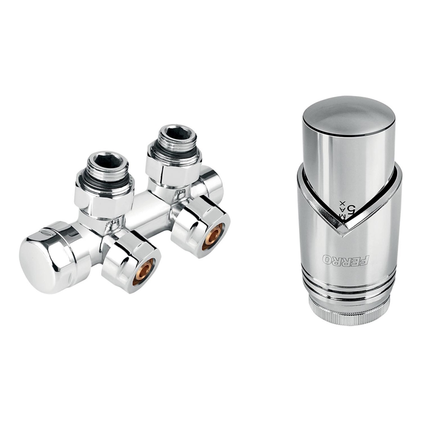 Novaservis - Sada pro radiátory se středovým připojením rohová lesklý chrom