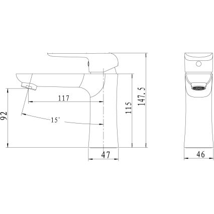 Novaservis - Umyvadlová baterie NOBLESS TINA černá