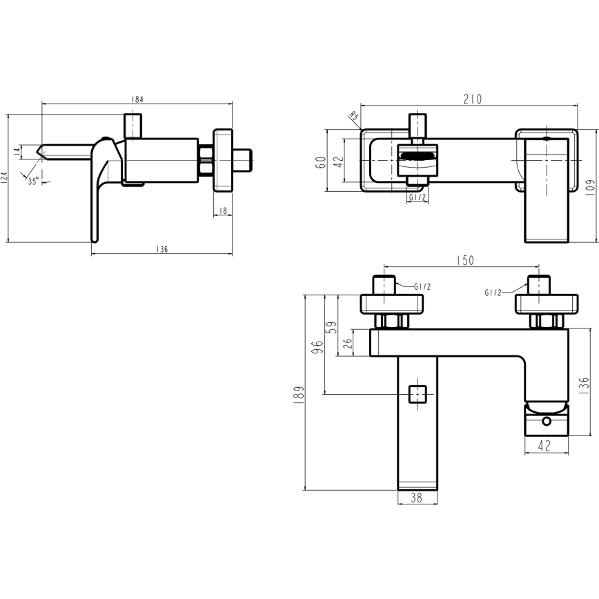 Novaservis - Vanová baterie NOBLESS SHARP lesklý chrom