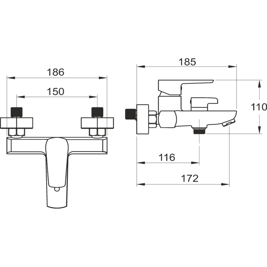 Novaservis - Vanová sada s baterií METALIA černá