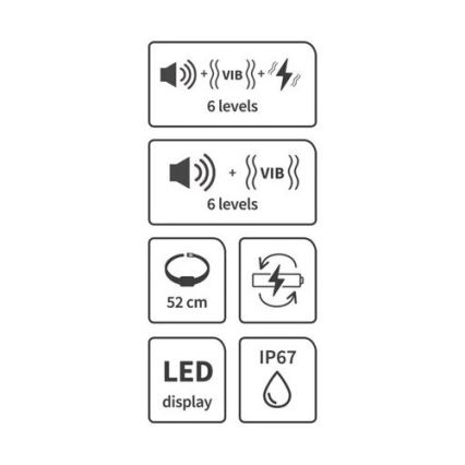Obojek proti štěkání pro psa 52cm 3,7V 300 mAh IP67