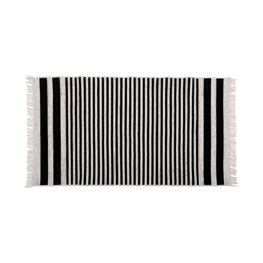Oboustranný koberec KILIM GOLD 60x120 cm černá/bílá