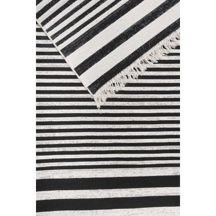 Oboustranný koberec KILIM GOLD 80x150 cm černá/bílá