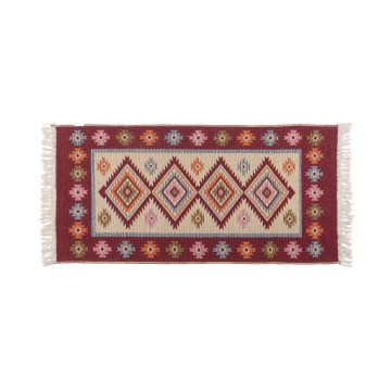 Oboustranný orientální koberec KILIM 80x150 cm červená/béžová