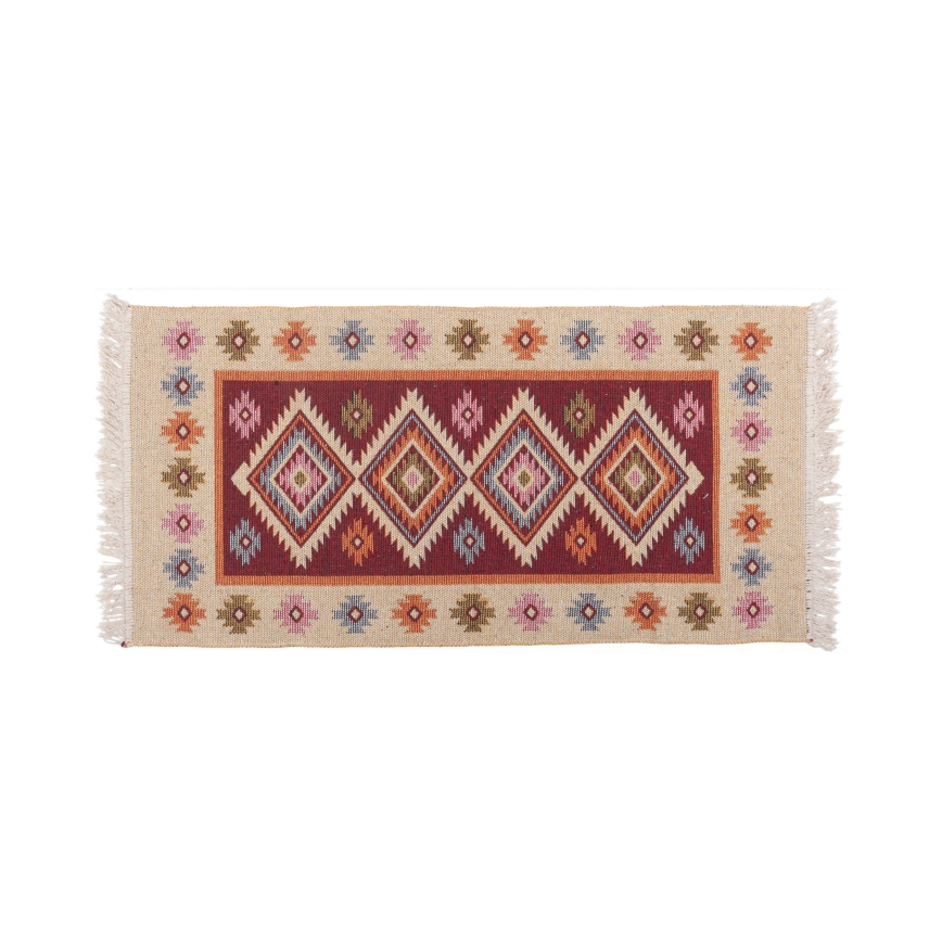 Oboustranný orientální koberec KILIM 80x150 cm červená/béžová