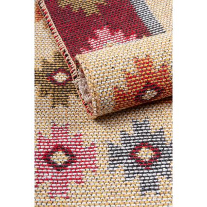 Oboustranný orientální koberec KILIM 80x150 cm červená/béžová
