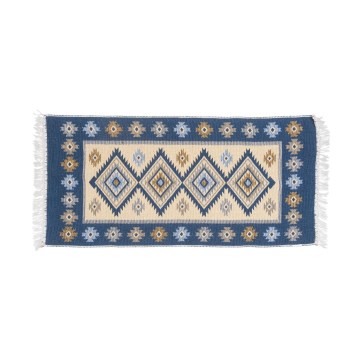 Oboustranný orientální koberec KILIM 80x150 cm modrá/béžová