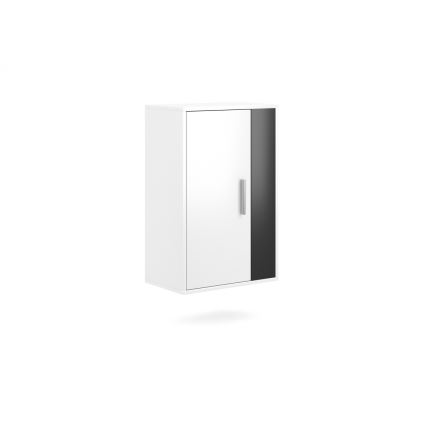 Obývací stěna BRICK 204x150x36 cm bílá/černá